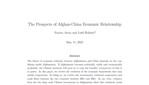 The Prospects of Afghan-China Economic Relationship